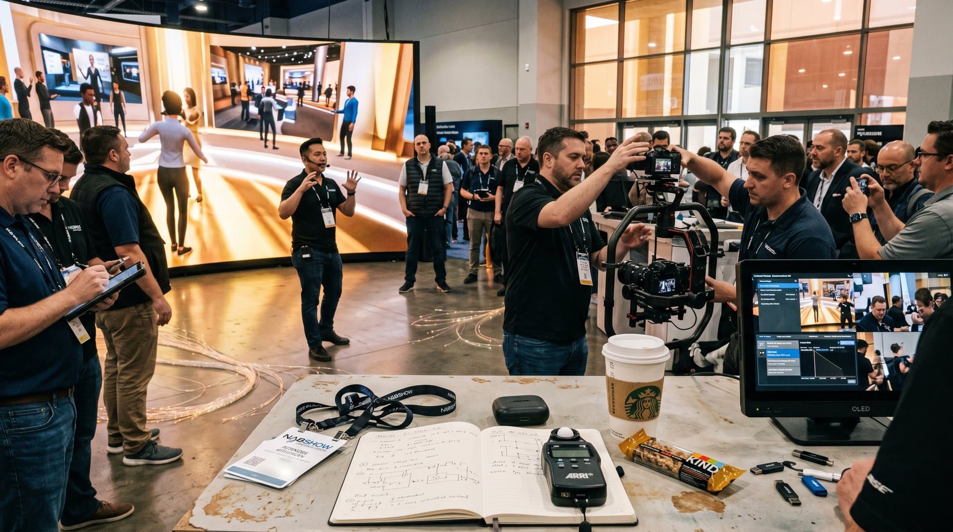 AI-Broadcast-Booth mit LED-Wänden und VR-Demos auf NAB Show Las Vegas