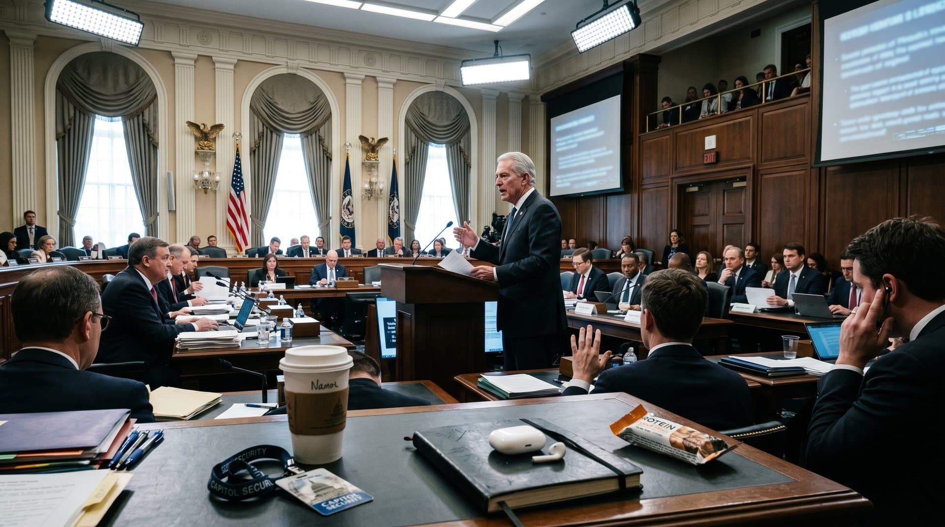 US-Senatsaushörung zu AI Chatbots Verbot Kinder mit Monitoren, Crypto-Tickern und Jugendschutz-Symbolen
