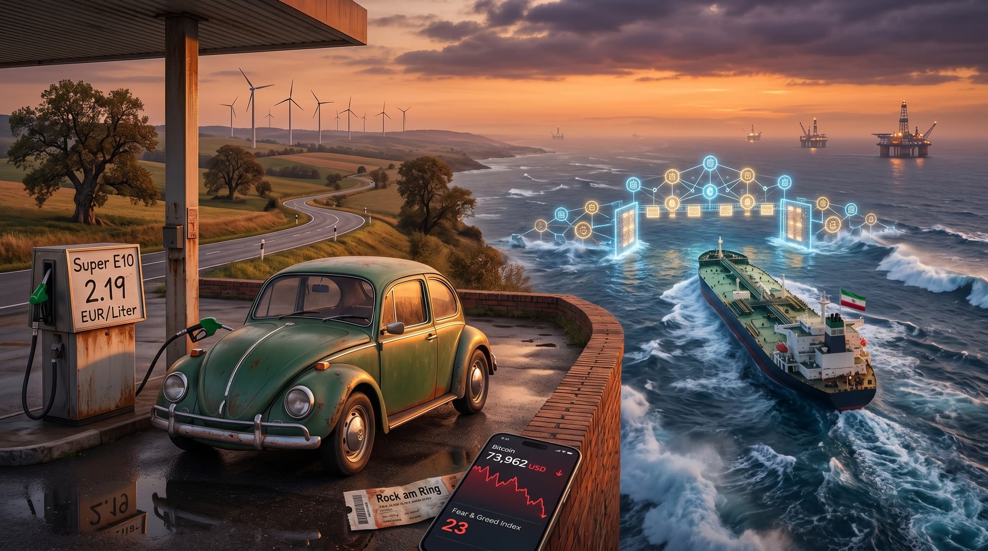 Iran Krypto Maut Hormuz: BTC crasht auf 73.962 USD, Fear & Greed bei 23